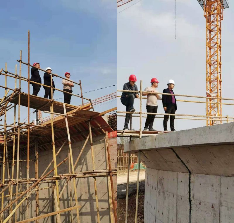 公司領導視詧永城(cheng)市第(di)七(qi)汚水處理廠工程進度(du)